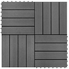 terases flīzes, 22 gab., WPC, 30x30 cm, 2 m2, pelēkas cena un informācija | Āra grīdas segumi | 220.lv