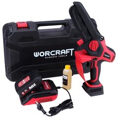 Аккумуляторная мини-бензопила Worcraft 20V LI-ION в пластиковом кейсе цена и информация | Цепные пилы | 220.lv