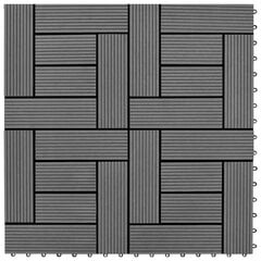terases flīzes, 22 gab., WPC, 30x30 cm, 2 m2, pelēkas cena un informācija | Āra grīdas segumi | 220.lv