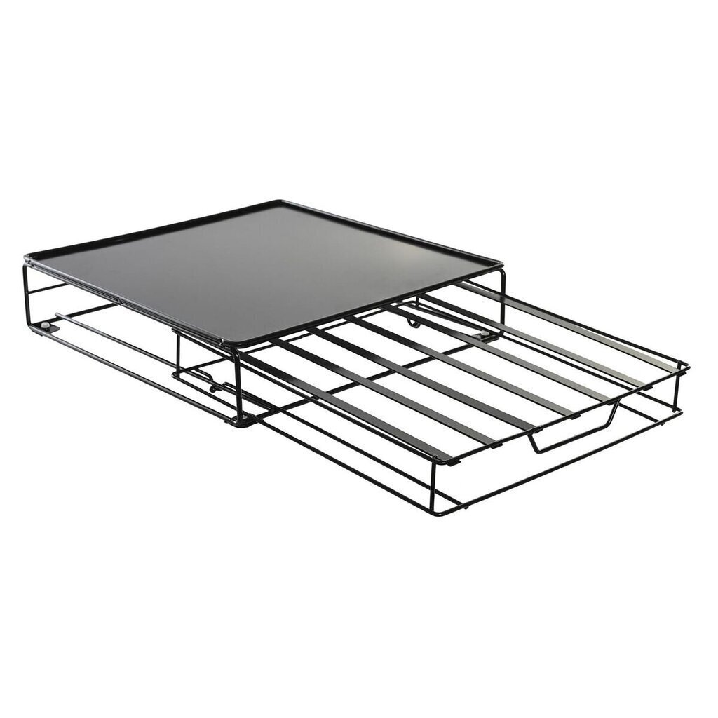 Kafijas Kapsulu Organizators DKD Home Decor Melns Metāls (28,7 x 32 x 7 cm) (48 Kapsulas) cena un informācija | Virtuves piederumi | 220.lv