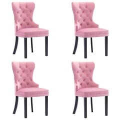 virtuves krēsli, 4 gab., rozā samts cena un informācija | Virtuves un ēdamistabas krēsli | 220.lv