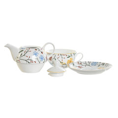 Tējas Komplekts DKD Home Decor Porcelāns Zils Terakota Balts Dzeltens (3 gb.) cena un informācija | Glāzes, krūzes, karafes | 220.lv