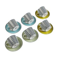 Krūzīšu komplekts ar apakštasēm Versa Leia Porcelāns (12 pcs) cena un informācija | Glāzes, krūzes, karafes | 220.lv