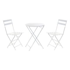 Galda komplekts ar 2 krēsliem DKD Home Decor Balts Metāls (3 gab.) cena un informācija | Ēdamistabas komplekti | 220.lv