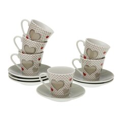 Komplekts ar kafijas tasēm Versa Sweet Porcelāns (6 Daudzums) cena un informācija | Glāzes, krūzes, karafes | 220.lv