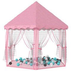 princešu rotaļu telts ar 250 bumbiņām, rozā, 133x140 cm cena un informācija | Bērnu rotaļu laukumi, mājiņas | 220.lv