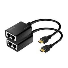 HDMI EXtender up to 30m, 1080p/60Hz, 0.3m цена и информация | Адаптеры и USB разветвители | 220.lv