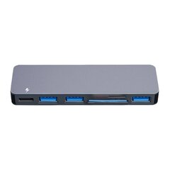 Hub 6w2 RayCue 2x USB-C do Thunderbolt 3 + 3x USB-A 3.0 5Gbps + SD|TF 2.0 (szary) цена и информация | Адаптеры и USB разветвители | 220.lv