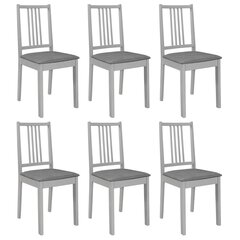 Обеденные стулья, 6 шт., серые цена и информация | Стулья для кухни и столовой | 220.lv