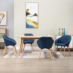 virtuves krēsli, 4 gab., zils audums cena un informācija | Virtuves un ēdamistabas krēsli | 220.lv