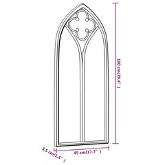 dārza spogulis, melns, 100x45 cm, dzelzs, izmantošanai ārā цена и информация | Зеркала | 220.lv