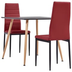 3054068 3 Piece Dining Set Faux Leather Bordeaux Red(248311+282583) cena un informācija | Ēdamistabas komplekti | 220.lv