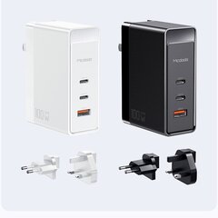 Mcdodo GaN Быстрое зарядное устройство для телефона, ноутбука USB-C PD USB-A QC 100 Вт черный цена и информация | Зарядные устройства для аккумуляторов | 220.lv