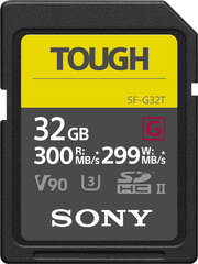 Sony карта памяти SDHC 32GB Tough C10 UHS-II U3 V90 цена и информация | Карты памяти для фотоаппаратов | 220.lv