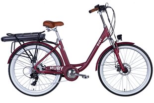 Elektriskais velosipēds Davi E-Ruby Alumīnija, 26", sarkans цена и информация | Электровелосипеды | 220.lv