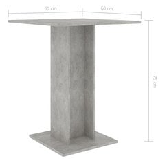 bistro galds, betonpelēks, 60x60x75 cm, kokskaidu plāksne cena un informācija | Virtuves galdi, ēdamgaldi | 220.lv