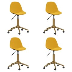 3086134 Swivel Dining Chairs 4 pcs Mustard Yellow Velvet(2x333524) cena un informācija | Virtuves un ēdamistabas krēsli | 220.lv