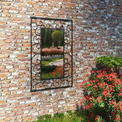 dārza spogulis, taisnstūra, 50x80 cm, melns cena un informācija | Spoguļi | 220.lv