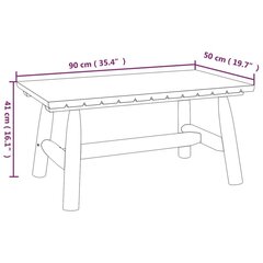 kafijas galdiņš, 90x50x41 cm, egles masīvkoks cena un informācija | Dārza galdi | 220.lv