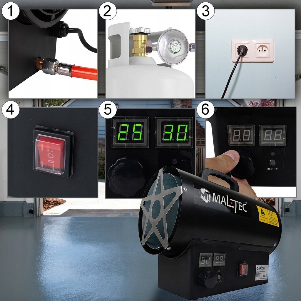 Gāzes sildītājs LCD Maltec 25kW cena un informācija | Sildītāji | 220.lv