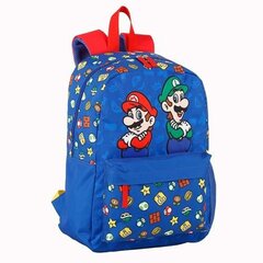 Skolas soma Super Mario Sarkans Zils (31 x 43 x 13 cm) cena un informācija | Skolas somas | 220.lv