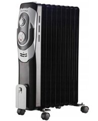Eļļas radiators Kiano 2000 W, melns cena un informācija | Sildītāji | 220.lv