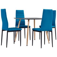 3054073 5 Piece Dining Set Faux Leather Sea Blue(248311+282588) cena un informācija | Ēdamistabas komplekti | 220.lv