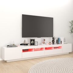 TV skapītis ar LED lampiņām, 260x35x40 cm, balts цена и информация | Тумбы под телевизор | 220.lv