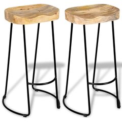 Gavin барные стулья, 2 шт., массивная древесина манго цена и информация | Стулья для кухни и столовой | 220.lv