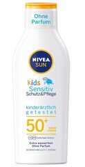 Nivea Sun Kids - Солнцезащитное Молочко SPF 50+ для Чувствительной Детской Кожи, 200 мл цена и информация | Косметика для мам и детей | 220.lv