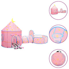 rotaļu telts ar 250 bumbiņām, rozā, 301x120x128 cm cena un informācija | Bērnu rotaļu laukumi, mājiņas | 220.lv