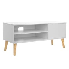 TV galdiņš Songmics 110 cm, balts/brūns cena un informācija | TV galdiņi | 220.lv