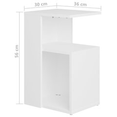 galdiņš, balts, 36x30x56 cm, skaidu plāksne cena un informācija | Žurnālgaldiņi | 220.lv