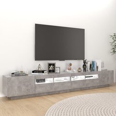 TV skapītis ar LED lampiņām, 260x35x40 cm, betona pelēks цена и информация | Тумбы под телевизор | 220.lv