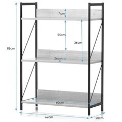 Полка Tukke 62x27,6x87 см, дуб цена и информация | Полки | 220.lv