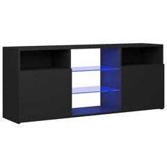 TV galdiņš ar LED lampiņām, melns, 120x30x50 cm cena un informācija | TV galdiņi | 220.lv