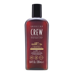 American Crew 3-in-1 Ingvera + Tēja šampūns, kondicionieris un dušas želeja, 250 ml cena un informācija | Dušas želejas, eļļas | 220.lv