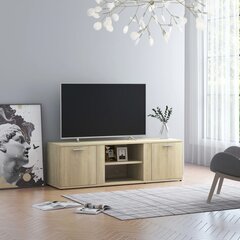 TV skapītis, ozolkoka krāsa, 120x34x37 cm, skaidu plāksne cena un informācija | TV galdiņi | 220.lv