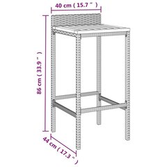 Bāra krēsli , 40x44x86 cm, 4 gab., melns цена и информация | Стулья для кухни и столовой | 220.lv