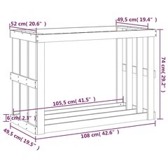 Pagalma malkas stends, medus brūns, 108x52x74cm, priede cena un informācija | Kamīnu un krāšņu aksesuāri | 220.lv