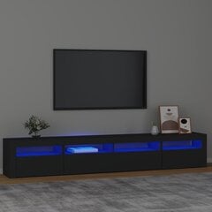 TV skapis ar LED apgaismojumu, melns, 240x35x40cm цена и информация | Тумбы под телевизор | 220.lv