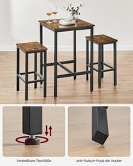 Барный стол Vasagle LBT017B01 со стульями, винтажный коричневый/черный цена и информация | Стулья для кухни и столовой | 220.lv