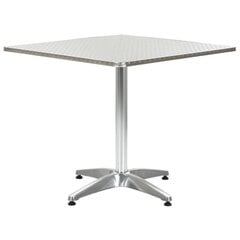 Dārza galds, sudraba krāsā, 80x80x70 cm, alumīnijs cena un informācija | Dārza galdi | 220.lv