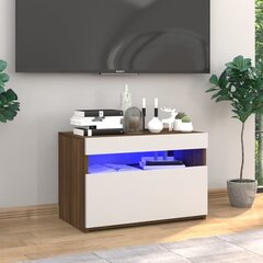 Televizora skapis ar led, brūna ozola, 60x35x40cm цена и информация | Тумбы под телевизор | 220.lv