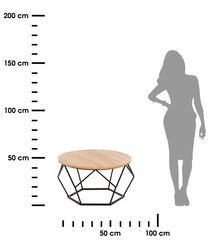 Кофейный столик Diamond 70 см Дуб Ланселот цена и информация | Журнальные столики | 220.lv