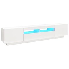 TV skapītis ar LED lampiņām, 200x35x40 cm, balts cena un informācija | TV galdiņi | 220.lv