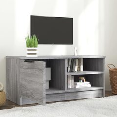 TV galdiņš, pelēks, 80x35x36,5 cm, apstrādāta koka cena un informācija | TV galdiņi | 220.lv