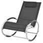 dārza šūpuļkrēsls, melns tekstilēns cena un informācija | Dārza krēsli | 220.lv