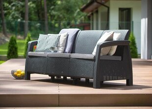 Садовый диван трехместный Corfu Love Seat Max, серый цена и информация | Садовые стулья, кресла, пуфы | 220.lv