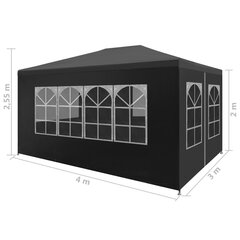 svinību telts, antracītpelēka, 3x4 m цена и информация | Беседки, навесы, тенты | 220.lv